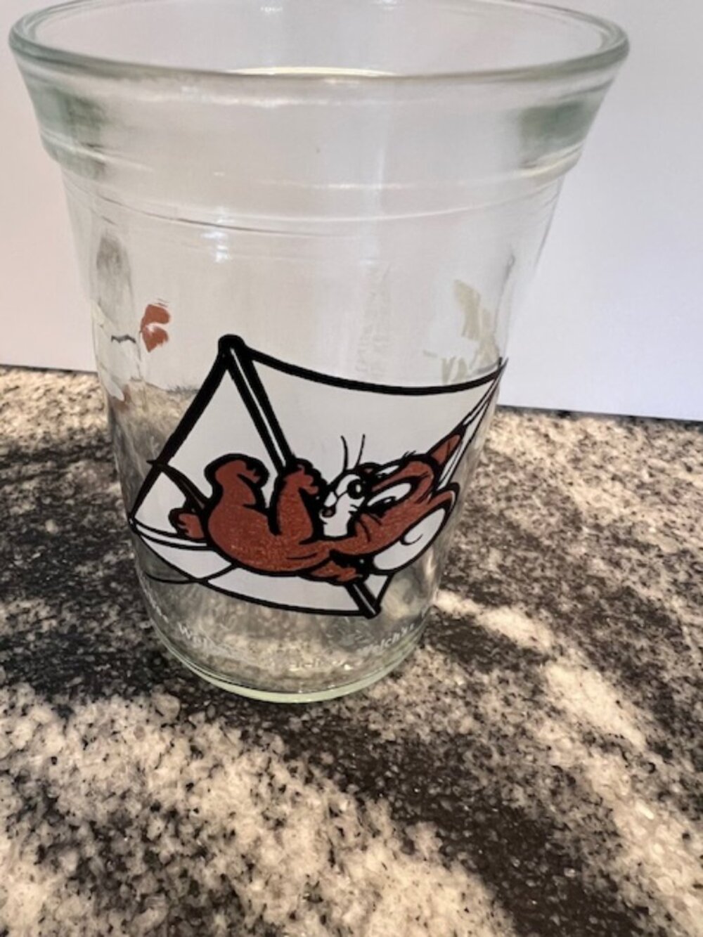 1990 Welch's Tom & Jerry Juice Glass flying kite Vintage Nostalgia Looney‎ Tunes
